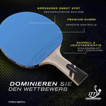 PRO-SPIN Tischtennisschläger Carbon ITTF, 2er-Pack, Blau/Lila