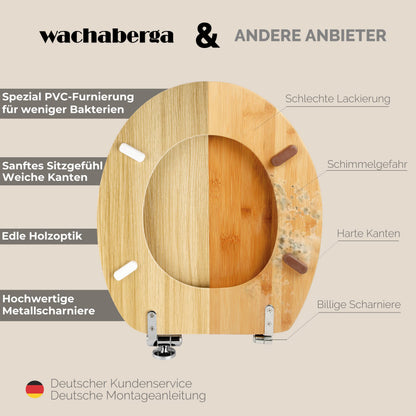 Wachaberga WC-Sitz aus Holz mit Absenkautomatik und Softclose