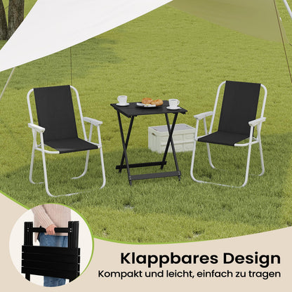 WOLTU Campingtisch klappbar, Aluminium Gartentisch schwarz