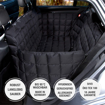 Doctor Bark Hunde 3-Sitz Autoschondecke Rücksitz M - Schwarz