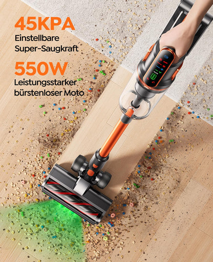 Fieety Akku Staubsauger 550W/45KPa – Kabellos, Wandstation