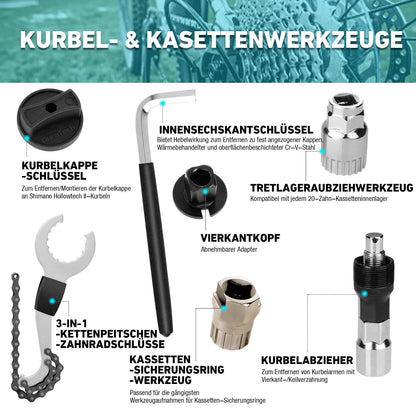 DURATECH Fahrradreparaturset 31-teilig mit Werkzeugkoffer