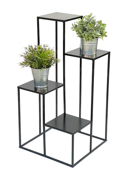 DanDiBo Blumentreppe Metall Schwarz 82cm – Moderner Blumenständer
