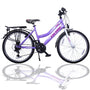 Talson Kinderfahrrad 24 Zoll 21-Gang Shimano Lila-Weiss mit Beleuchtung vorne und hinten