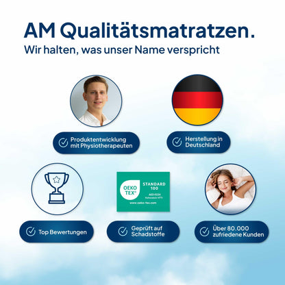 DormiGood Daunenkissen 3-Kammer Kopfkissen - 80x80 cm