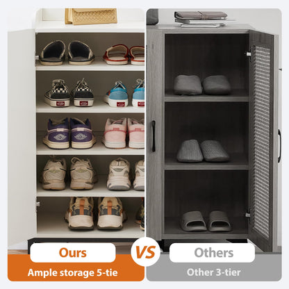 Mericonia Schuhschrank Modern Holz für Flur - Weiss