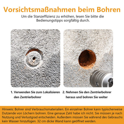 awagas Bohrkronen Set 6-teilig SDS Plus Kernbohrer Beton 30-68 mm