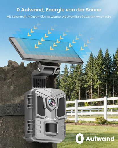 Misstech Wildkamera 4K 64MP mit Solarpanel und App, SV-TCKW