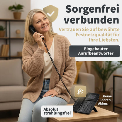GEQUDIO GA-3 Festnetztelefon schnurgebunden mit Anrufbeantworter