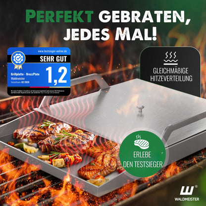 Waldmeister BruzzPlate Plancha Grillplatte Edelstahl 40x30 cm