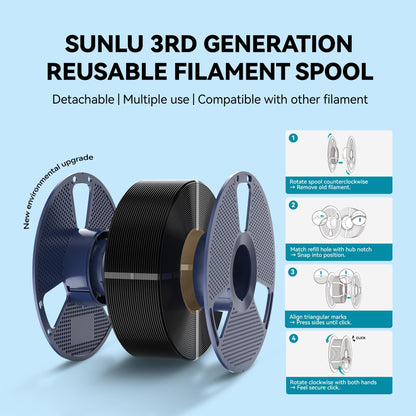 SUNLU PLA Filament 1.75mm Grau, 4x 1kg Spulen für FDM 3D-Drucker