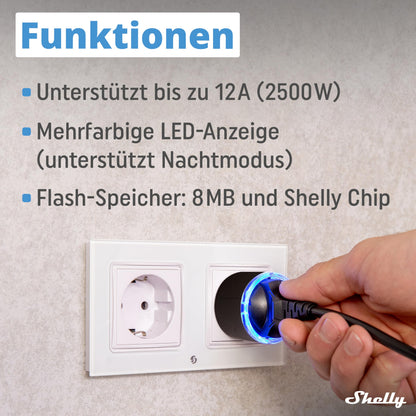 Shelly Plug S Gen3 WLAN-Steckdose mit Leistungsmessung, 4er-Set