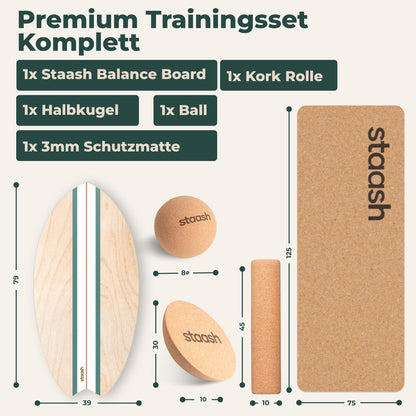 STAASH® Balance Board für Gleichgewicht & Fitness - Full Kit