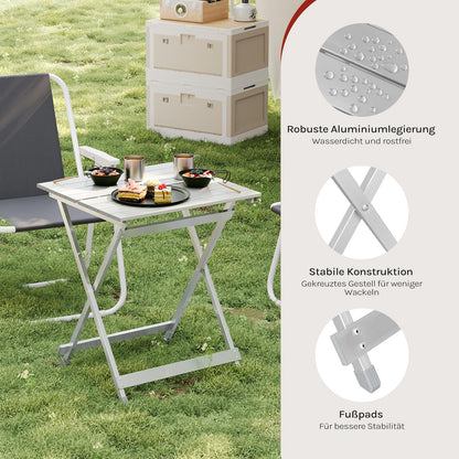 WOLTU Campingtisch klappbar, Aluminium Gartentisch, silber