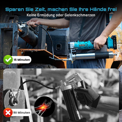 Seesii Akku Fettpresse 2-in-1 Set, 12000 PSI, 2 Akkus 2,0 Ah