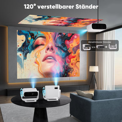 Wielio 2025 Full HD Beamer – Android 11 20000lm schwenkbar