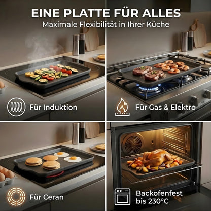 Lieblingspfanne Teppanyaki Grillplatte XXL 43x28 cm aus Aluminiumguss