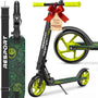RE:SPORT Cityroller für Kinder & Erwachsene, klappbar, bis 100 kg – breites rutschfestes Deck, grosse PU-Rollen
