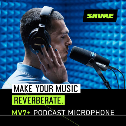 Shure MV7+ Podcast & Streaming Mikrofon USB/XLR – Schwarz