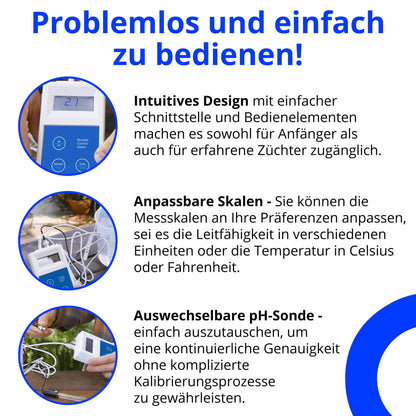 Bluelab Combo Meter – pH, EC, Temperatur Messgerät METCOM