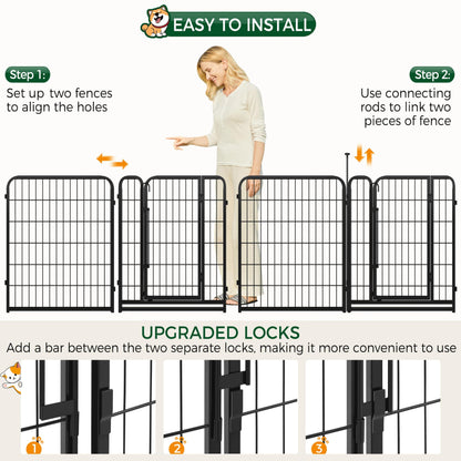 Yaheetech Welpenlaufstall 8-teilig 80cm – Faltbarer Hundeauslauf