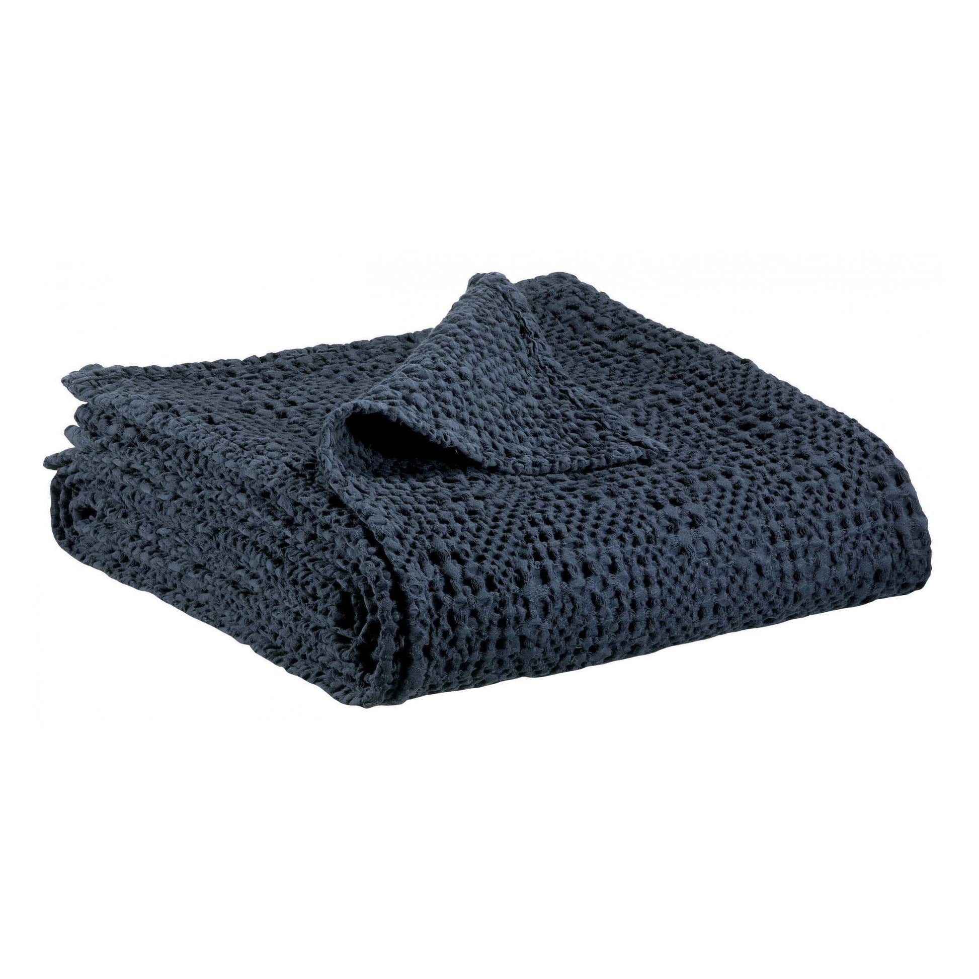 Vivaraise Tana Plaid - Kobalt 180 x 260 Zentimeter: Kobaltblaues Plaid. Dient als Wohndecke für Sofa oder Bett.