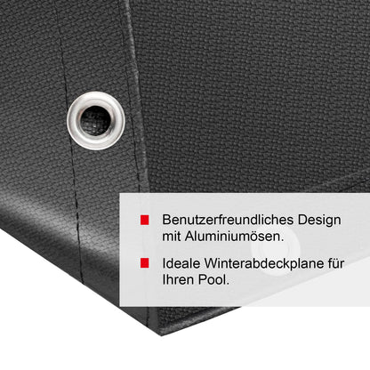 WOLTU Poolabdeckung Winter rund Ø 610 cm – dunkelgrau