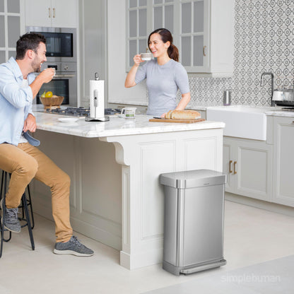 simplehuman CW2024 Rechteck Treteimer 45L gebürsteter Stahl