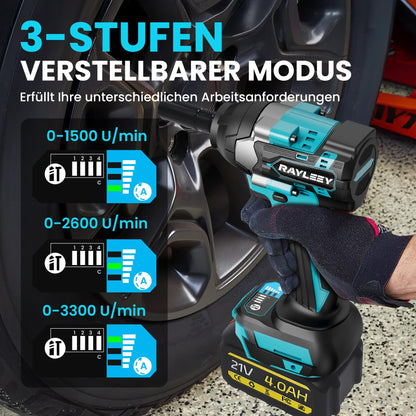 RAYLEEY Akku-Schlagschrauber RM-F01, 18V, 1000 Nm, 1/2 Zoll, Set