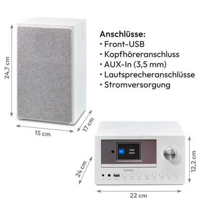 MEDION P85003 Micro Audio System Internetradio DAB+ - Weiss