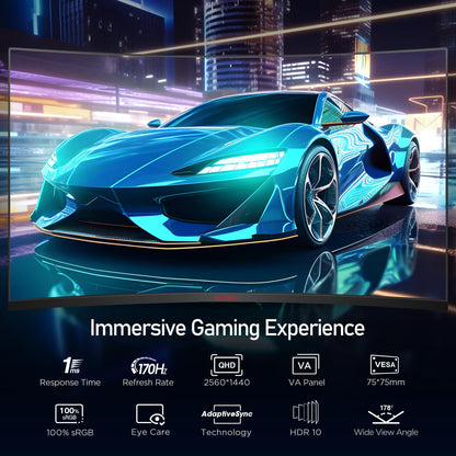 KOORUI Curved Gaming Bildschirm 32" QHD 170Hz VA Panel