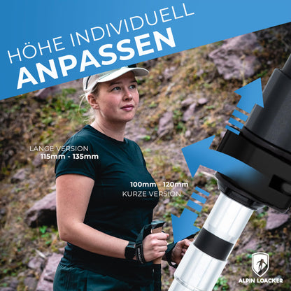 ALPIN LOACKER Trekkingstöcke faltbar Carbon - Korkgriff 115-135 cm