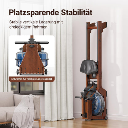 MERACH R14 Wasserrudergerät Gummibaumholz – Heimtraining