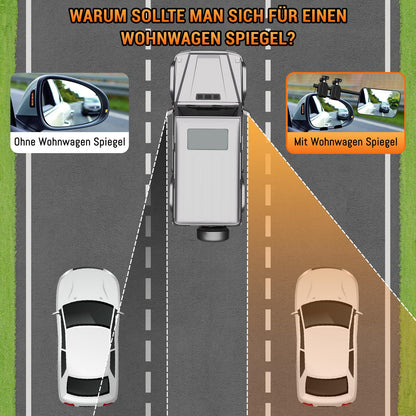 semai Wohnwagenspiegel Spiegelverlängerung für Auto, 2 Stück