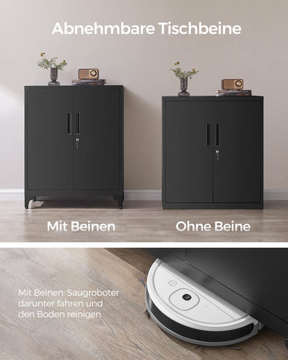 SONGMICS OMC013B01 Abschliessbarer Aktenschrank – mattschwarz