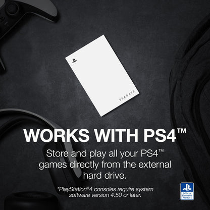 Seagate Game Drive PS4/PS5 Gaming Festplatte - 2TB Weiss