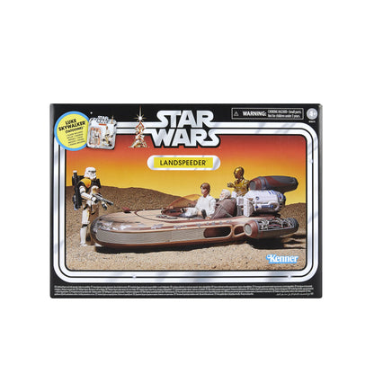 Star Wars The Vintage Collection Landspeeder & Luke Skywalker Figur mit Stoff-Poncho und sieben Accessoires
