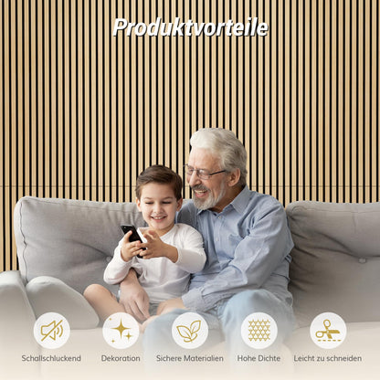 TONOR 3D Holzfurnier Akustikpaneele selbstklebend - Eiche