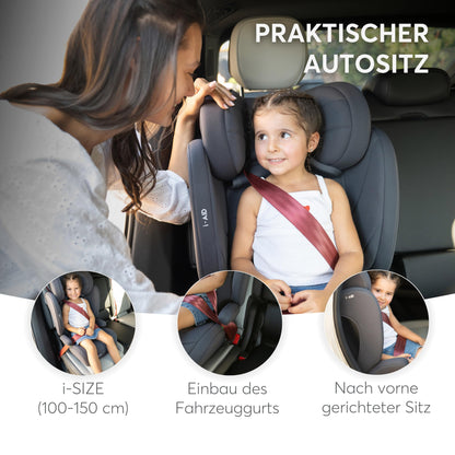 KikkaBoo i-AID Kindersitz i-Size Gr. 2-3 ohne ISOFIX - Schwarz