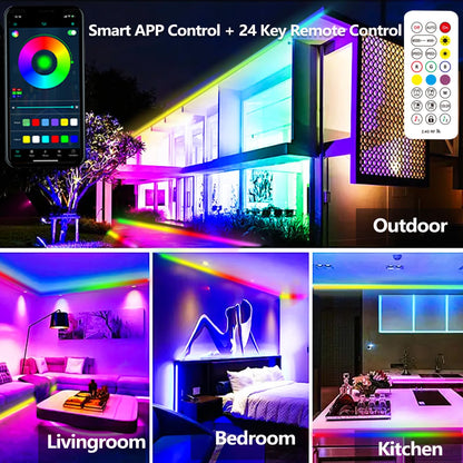 httpsmp LED Streifen Outdoor IP68 RGBIC 20m mit App und Fernbedienung