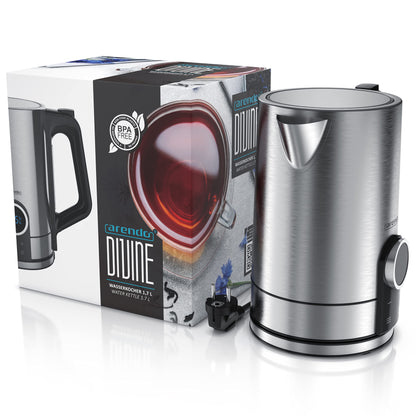 Arendo Wasserkocher Temperaturwahl - Edelstahl 1.7L
