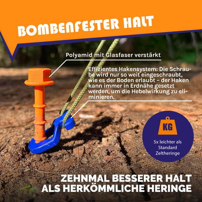 Peggy Peg Schraubhering StartKit PP03 – Zeltheringe Set für Camping