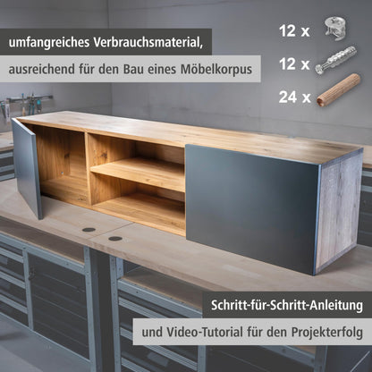 Wolfcraft Exzenter-Möbelverbinder-Set komplett für Möbelbau - 4665000