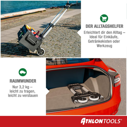 ATHLON TOOLS Sackkarre klappbar aus Aluminium, 70 kg Tragkraft