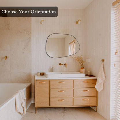 PERFNIQUE Asymmetrischer Wandspiegel - Schwarz, 69x48 cm