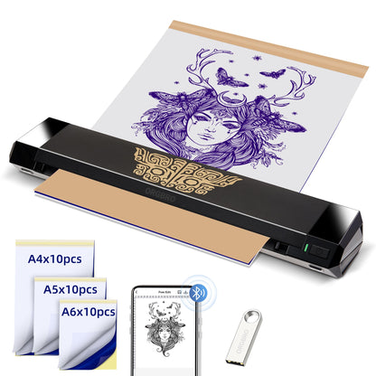 ORGBRO X8 Tattoo Stencil Drucker, Bluetooth Thermodrucker – tragbar, für Schablonen in A4, A5 und A6