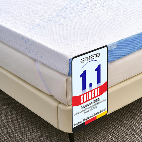 Grbsy PureNest Matratzentopper 180x200 cm, H5/H6, Gel-Memory-Schaum