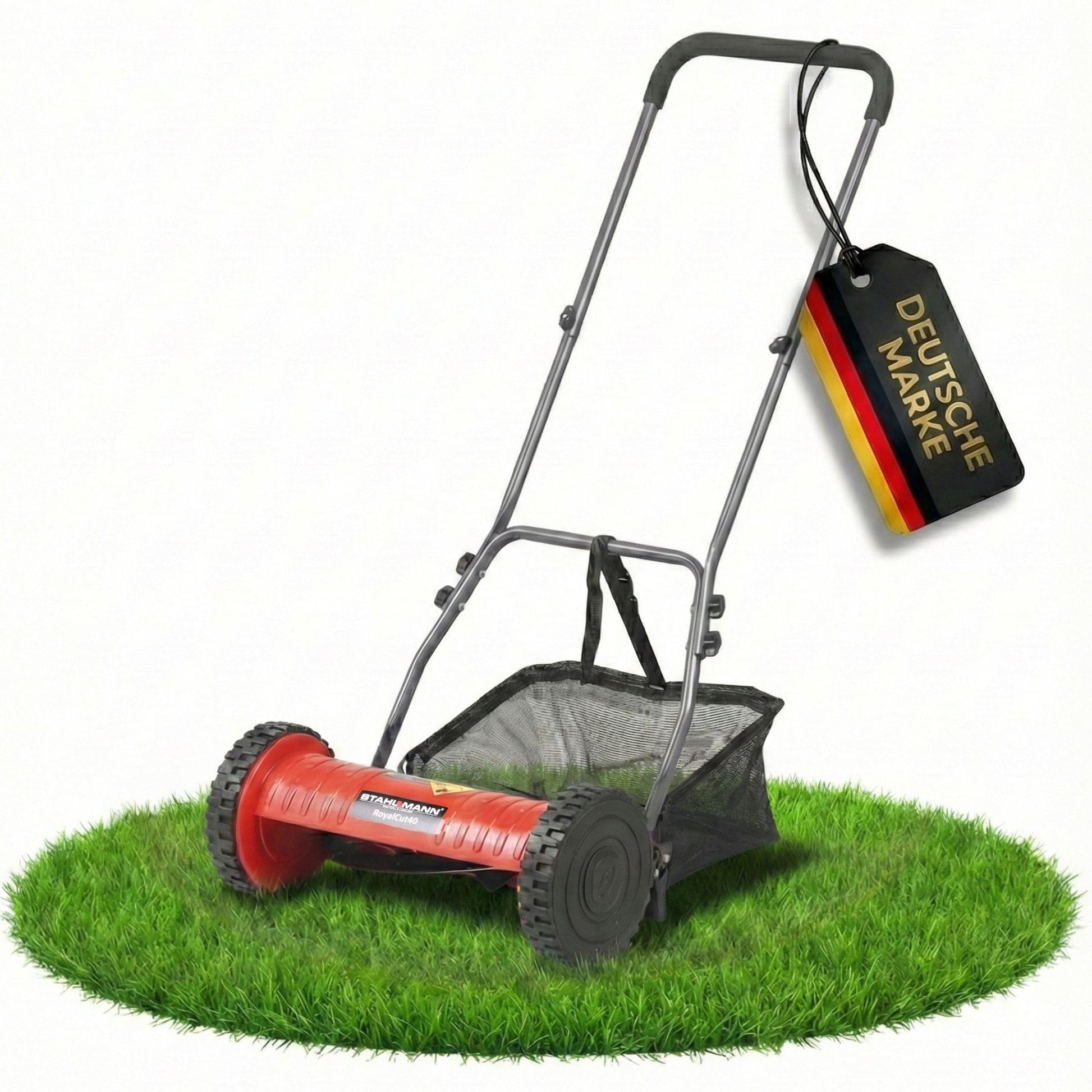 STAHLMANN Spindelmäher RoyalCut Handrasenmäher 40 cm Schnittbreite mit 32-Liter-Fangkorb