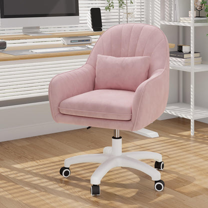 Aivermeil Bürostuhl ergonomisch mit Kopfstütze, höhenverstellbar, Rosa