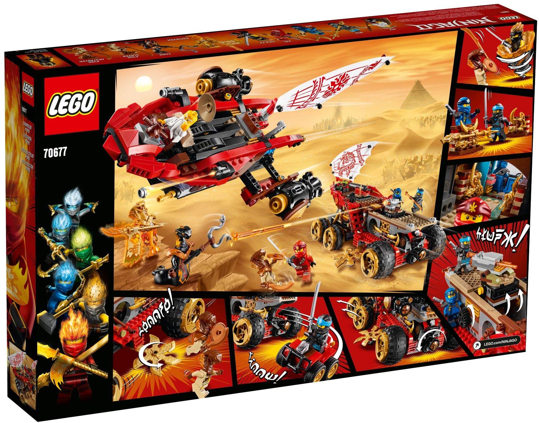 LEGO Ninjago Wüstensegler Abenteuer Bauset - 70677. Großes Modell eines Wüstenseglers in Braun- und Sandtönen. Zum Bauen eines Spielmodells für Ninjago-Abenteuer.